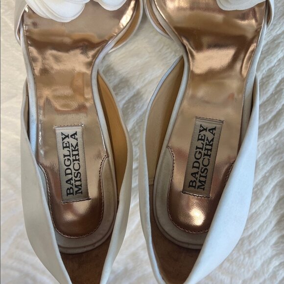 Badgley Mischka “Blossom” Satin Rosette D’Orsay Pumps - Picture 6 of 11